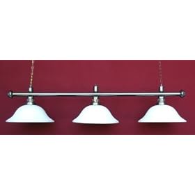 59 Steel Finish Pool Table Light lamp White Shades
