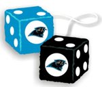 Official NFL National Football League Licensed Team Logo Fuzzy Dice shape Mirror Danglers - Carolina Panthers