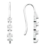 14K White or Yellow Gold Three-Stone Princess Cut Diamond Earrings - 0.46 Ct., 0.70 Ct., 1.08 Ct. or 1.66 Ct. (ALSO AVAILABLE WITH GEMSTONES)