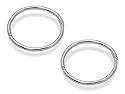 9ct White Gold Sleeper Hoop Earrings