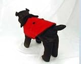 Chesterfield Wool Dog Coat with Black Velvet Collar and Fur Lining Red Small Chesterfield Wool Dog Coat with Black Velvet Collar and Fur Lining Red Small