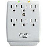 BelkinR SurgeMasterTM 6-Socket Home Series Surge Protector With Rotating Plug, 709 Joules