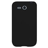 Silicone Skin Sleeve BLACK Rubber Soft Cover Case for HTC F8181 FREESTYLE ( ....