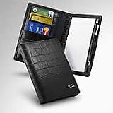 Passport Holder with Notepad & Pen - Black Croc
