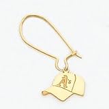 14K Oakland Athletics Cap Kidney Wire Earrings