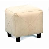 IMAGE OF Microfiber Cube Foot Stool in Taupe by Coaster Furniture