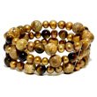 ZALES Chocolate Cultured Freshwater Pearl Three Strand Bracelet with... by