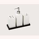 LUXURY City 3pc Rectangle Solid Wood / Metal Square Accessory Set Collection by Roper Rhodes