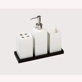 LUXURY City 3pc Rectangle Solid Wood / Metal Square Accessory Set Collection by Roper Rhodes