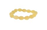 Yellow Jade Melon Corrugated Stretch Bracelet - 10 x 13mm