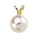 07.00 Mm 14K White Gold Akoya Cultured Pearl Pendant