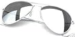 Klassische Pilotenbrille verspiegelt, silber