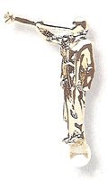LDS Moroni with Pearl Steel Tie Tack with Gold Finish- Tie Pin, LDS Missionary, Priesthood Gift, Baptism Gift