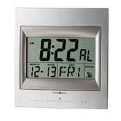 HOWARD MILLER CLOCK CO. Radio Control TechTime II LCD Wall/Table Alarm Clock, Silver, 1 AA Battery