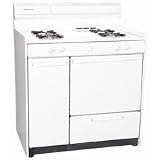 Summit WLM430 White / Liquid Propane 36" Freestanding Gas Range with Lower Broiler and Side Storage