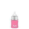 Pura Stainless Kiki Infant Bottle Stainless Steel, 5 Ounce, Pretty Pink, 0-6 Months