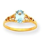 14k Synthetic Aquamarine Ring