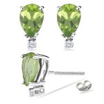 0.02 Ct Diamond & 0.50 Ct Peridot Earrings in Platinum