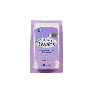 Baby Swabs - 100% Pure Cotton, 55 ct,(Coralite) by 