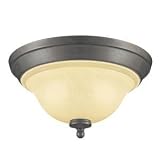 2 Light Indoor/outdoor Flushmo 6.75"h x 13.375"w Rustic Iron Fin by The Home Depot [並行輸入品]