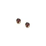 14K Yellow Gold 3 MM Garnet Children's Earring Studs