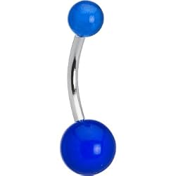 Bold Blue Belly Button Ring