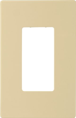 Eaton PJS26V Decorator Screwless Wallplate, 1-Gang, Ivory