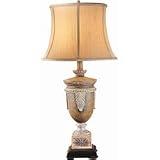 Hampton Bay: Almond & Silver w/ Fabric Shade Table Lamp