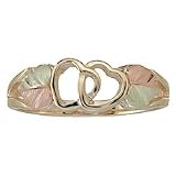 10k Black Hills Gold Ring with Double Hearts from Coleman - Size 6.5