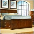 Tradewins Town House Pedestal Queen Storage Bed in Dark Cafe Finish