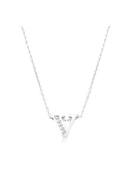 Pave Initial V Pendant Necklace