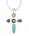 Jewelry : Boma Multi Stone Cross Necklace - 16 Inches