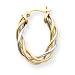 Jewelry : 14k Tri-Color Polished 4mm Twisted Oval Hoop Earrings
