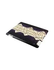 Violet / Natural iPad 2 Clip On Case - Genuine Python Snakeskin Leather