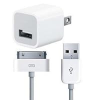New iPhone 3G/3GS/4, and iPod USB Wall Charger with Sync Cable