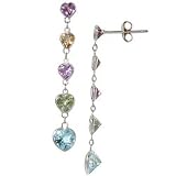 Multi Gemstone Dangle Earrings