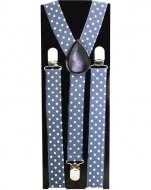 Cheap Discount Outer Rebel Fashion Suspenders- Grey with White Polkadots