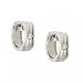 Sterling Silver Huggie Earrings Diamond & Satin Finish