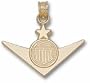 Air Force "V with Shield and Star Pilot" Pendant - 14KT Gold Jewelry