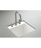 Kohler K-6655-1U-0 Park Falls Undercounter Sink with One-Hole Faucet Drilling, White