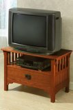 Craftsman Standard Tv Stand Stationary Larg Dark Oak