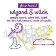 Pack of 24 Wizard & Witch Stretchy Shapes: Glitter Rubber Bands