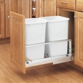 Rev-A-Shelf 5349-1527DM-2 27 Qt Double Pull-Out Waste Containers, White On Sale