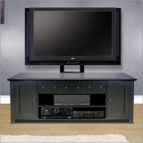Bello WAVS-330 - All Wood Extra Wide TV Stand Cabinet- Black