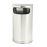 Designer Line 9-Gal. Half-Round Waste Receptacle, Satin Stainless