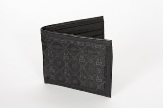 Wallet in black silk and leather