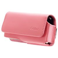 Cellet BlackBerry Pearl 8100, Motorola SLVR L7, L6, & L2 Pink Horizontal Noble Case with Cellet Removable Spring Clip & Swivel Clip (Sleep Mode)