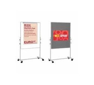 BQ50075 Bi-Office Duo Easel 1200x790mm Grey Felt