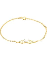 10K Yellow Butterfly Cz Birthstone Bracelet With Box April Bracelet With Box