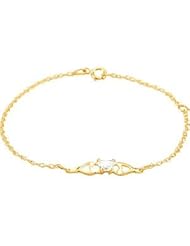 Bfly Cz Birthstone Bracelet W/Box 14K Yellow April 19800
